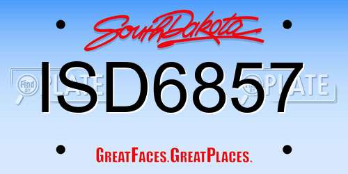 ISD6857 South Dakota License Plate