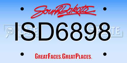 ISD6898 South Dakota License Plate