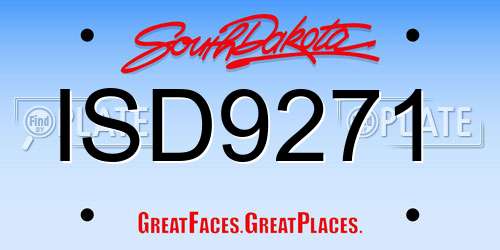 ISD9271 South Dakota License Plate