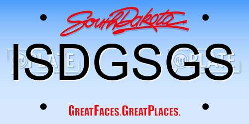 ISDGSGS South Dakota License Plate