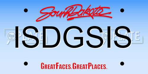 ISDGSIS South Dakota License Plate