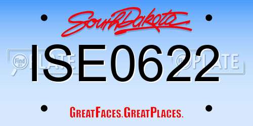 ISE0622 South Dakota License Plate