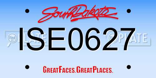 ISE0627 South Dakota License Plate