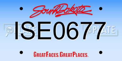ISE0677 South Dakota License Plate