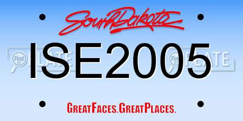 ISE2005 South Dakota License Plate