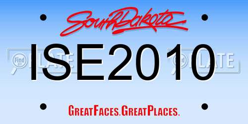 ISE2010 South Dakota License Plate