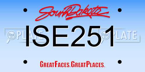 ISE251 South Dakota License Plate