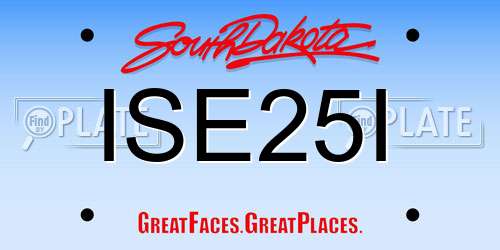 ISE25I South Dakota License Plate