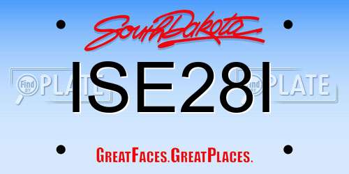ISE28I South Dakota License Plate