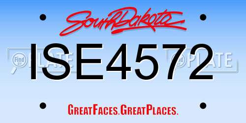 ISE4572 South Dakota License Plate