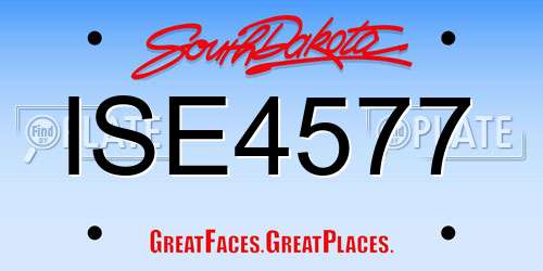 ISE4577 South Dakota License Plate