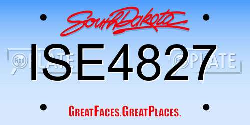 ISE4827 South Dakota License Plate