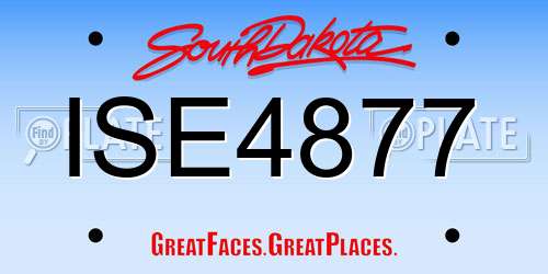 ISE4877 South Dakota License Plate
