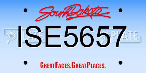 ISE5657 South Dakota License Plate