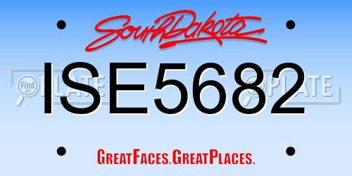 ISE5682 South Dakota License Plate
