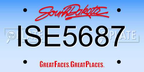 ISE5687 South Dakota License Plate