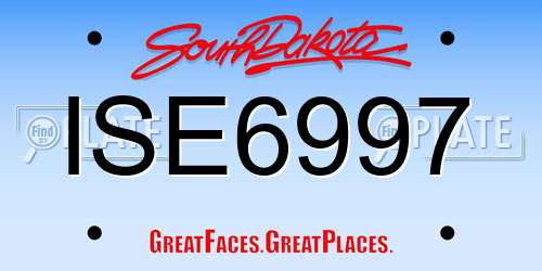 ISE6997 South Dakota License Plate