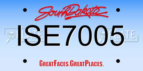 ISE7005 South Dakota License Plate