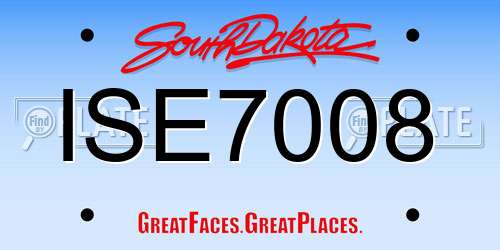 ISE7008 South Dakota License Plate