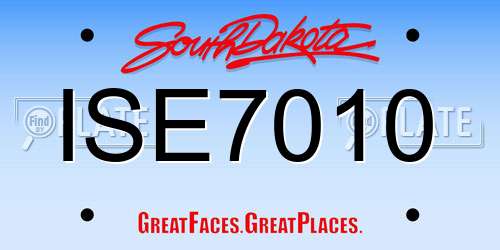 ISE7010 South Dakota License Plate
