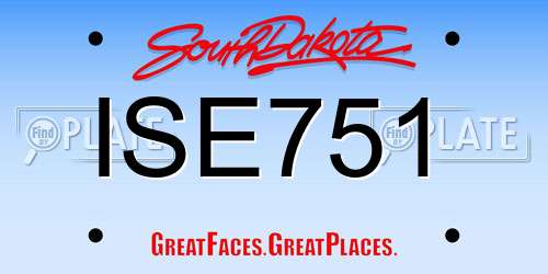 ISE751 South Dakota License Plate