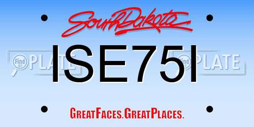 ISE75I South Dakota License Plate
