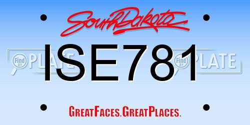 ISE781 South Dakota License Plate