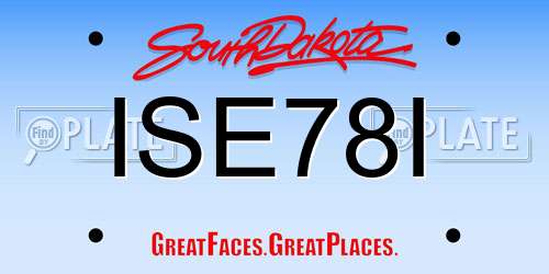 ISE78I South Dakota License Plate