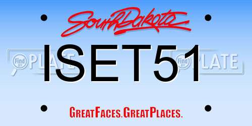 ISET51 South Dakota License Plate