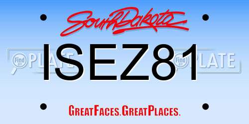 ISEZ81 South Dakota License Plate