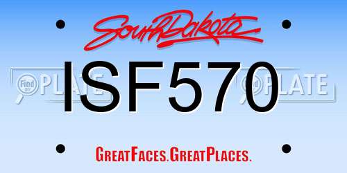 ISF570 South Dakota License Plate