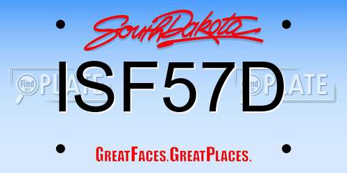 ISF57D South Dakota License Plate
