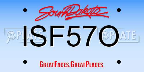 ISF57O South Dakota License Plate