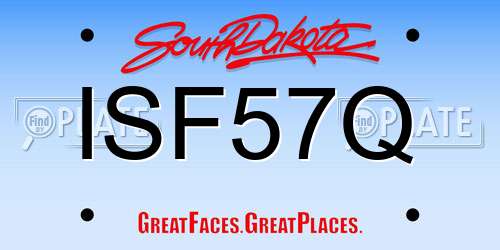 ISF57Q South Dakota License Plate