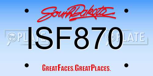 ISF870 South Dakota License Plate