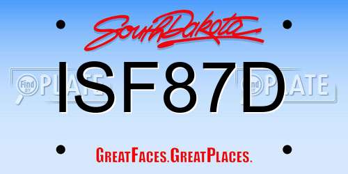 ISF87D South Dakota License Plate