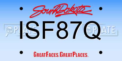 ISF87Q South Dakota License Plate