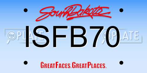 ISFB70 South Dakota License Plate