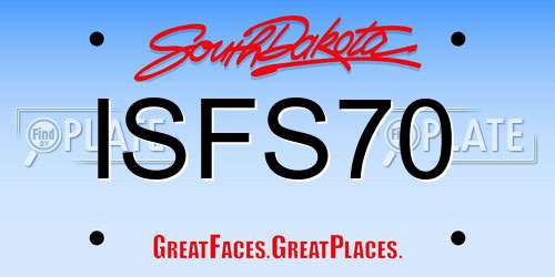 ISFS70 South Dakota License Plate