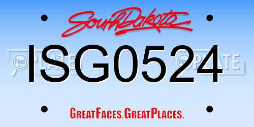 ISG0524 South Dakota License Plate
