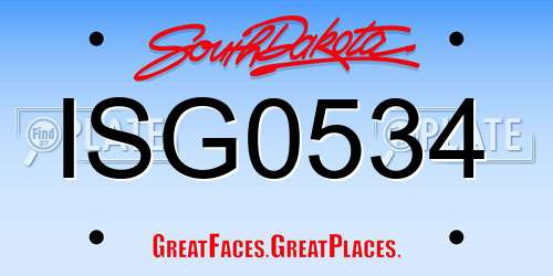 ISG0534 South Dakota License Plate
