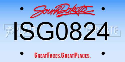 ISG0824 South Dakota License Plate