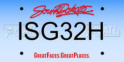 ISG32H South Dakota License Plate