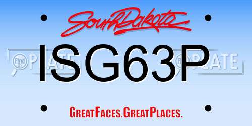 ISG63P South Dakota License Plate