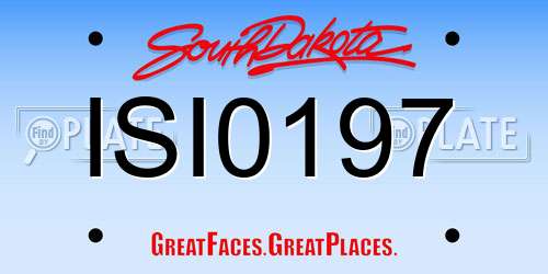 ISI0197 South Dakota License Plate