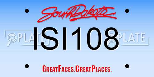 ISI108 South Dakota License Plate
