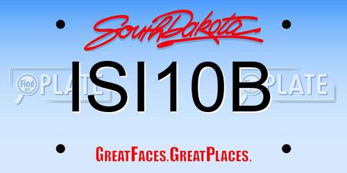 ISI10B South Dakota License Plate