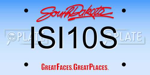 ISI10S South Dakota License Plate