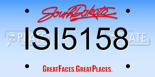 ISI5158 South Dakota License Plate