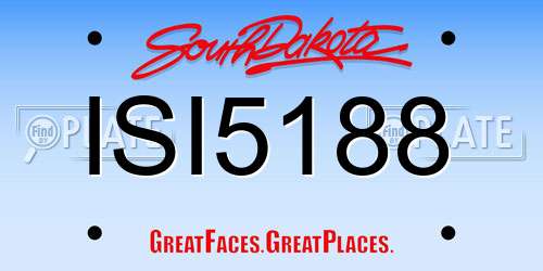 ISI5188 South Dakota License Plate